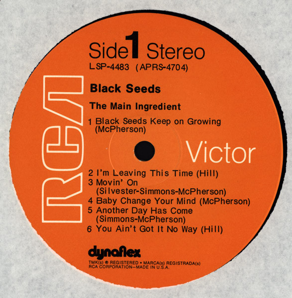 The Main Ingredient - Black Seeds | RCA Victor (LSP-4483) - 3