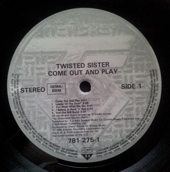 Twisted Sister - Come Out And Play | Atlantic (781 275-1) - 4