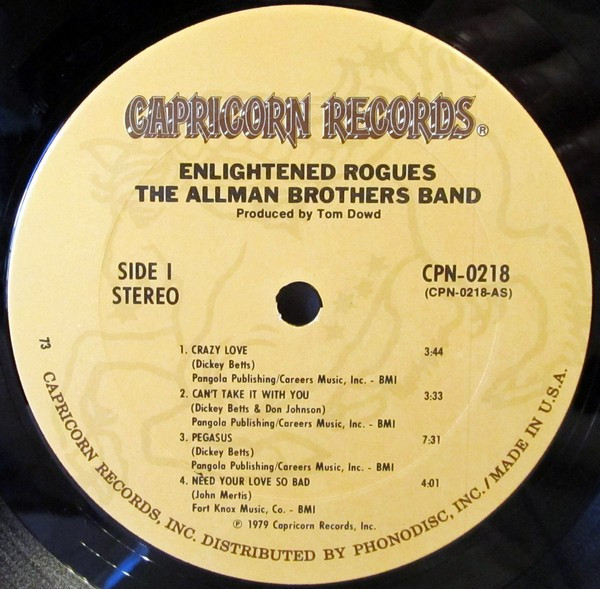 The Allman Brothers Band - Enlightened Rogues | Capricorn Records (CPN 0218) - 4 The Allman Brothers Band - Enlightened Rogues | Capricorn Records (CPN 0218) - 4