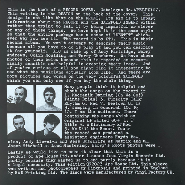 XTC - Go 2 | Ape House (APELPX102) - 4