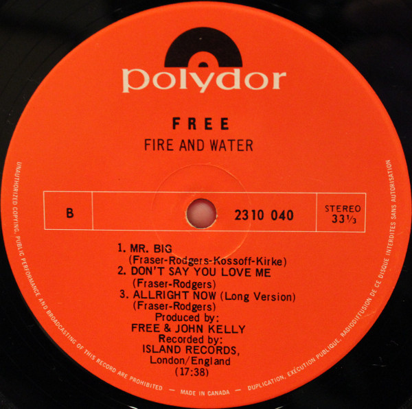 Free - Fire And Water | Polydor (2310 040) - 4 Free - Fire And Water | Polydor (2310 040) - 4