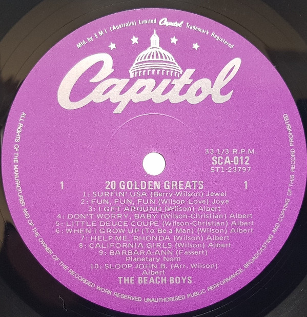 The Beach Boys - 20 Golden Greats | Capitol Records (SCA.012) - 3 The Beach Boys - 20 Golden Greats | Capitol Records (SCA.012) - 3