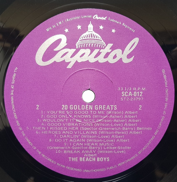 The Beach Boys - 20 Golden Greats | Capitol Records (SCA.012) - 4 The Beach Boys - 20 Golden Greats | Capitol Records (SCA.012) - 4
