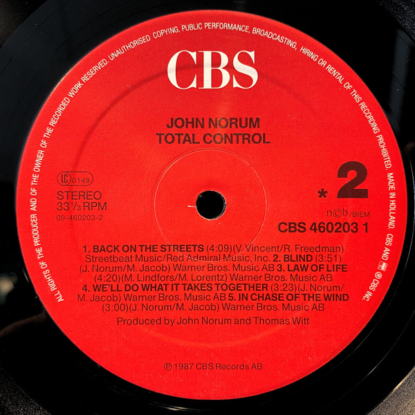 John Norum - Total Control | CBS (CBS 460203 1) - 4