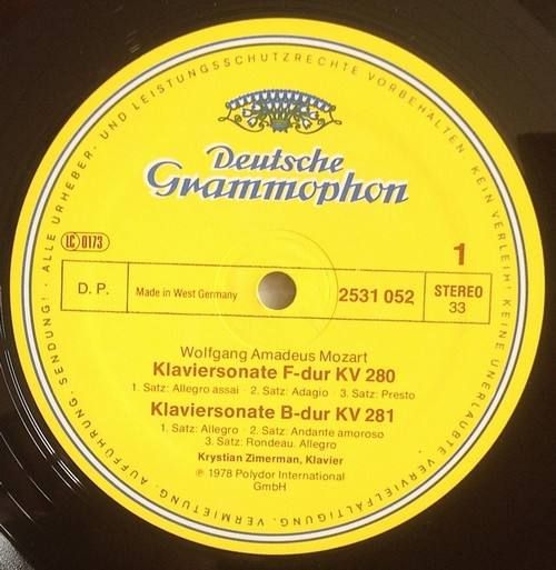 Wolfgang Amadeus Mozart • Krystian Zimerman - 4 Sonaten: F-dur KV 280 · B-dur KV 281 · D-dur KV 311 · C-dur KV 330 | Deutsche Grammophon (2531 052) - 2