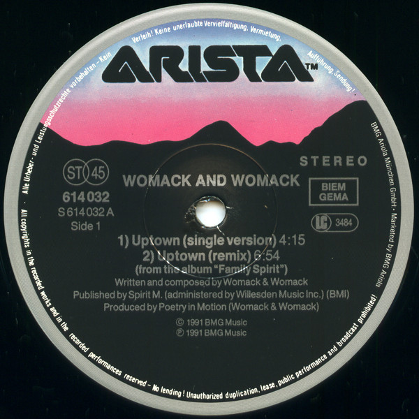 Womack & Womack - Uptown | Arista (614 032) - 3 Womack & Womack - Uptown | Arista (614 032) - 3