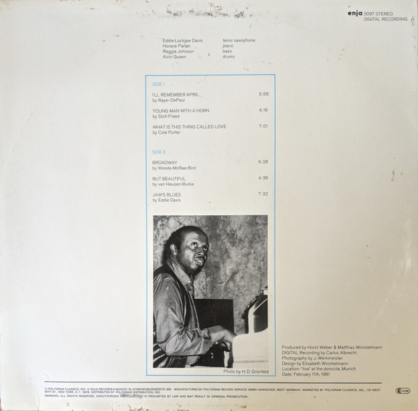 Eddie "Lockjaw" Davis - Jaw's Blues | Enja Records (3097) - 2 Eddie "Lockjaw" Davis - Jaw's Blues | Enja Records (3097) - 2