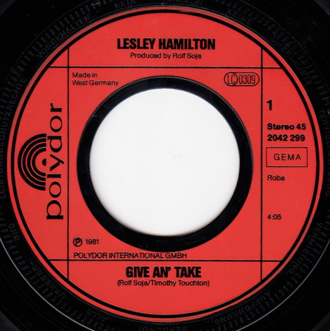 Lesley Hamilton - Give An' Take | Polydor (2042 299)