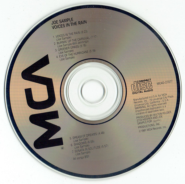 Joe Sample - Voices In The Rain | MCA Records (MCAD-27077) - 3