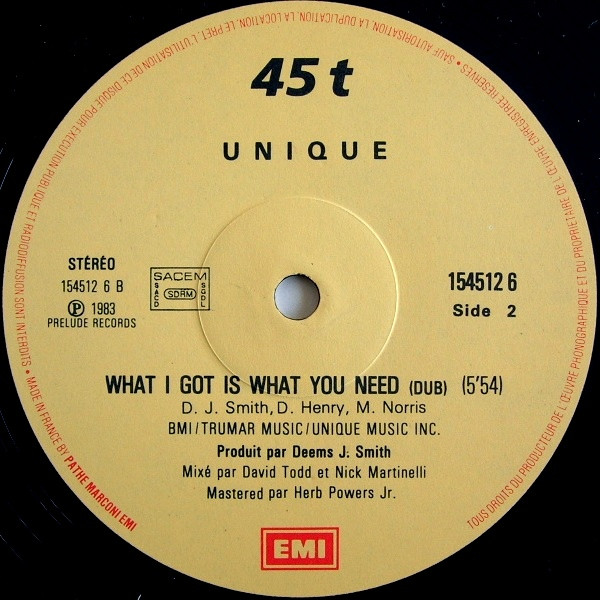 Unique - What I Got Is What You Need | Prelude Records (154512 6) - 2 Unique - What I Got Is What You Need | Prelude Records (154512 6) - 2