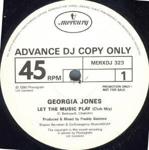 Georgia Jones - Let The Music Play | Mercury (MERXDJ 323) - main Georgia Jones - Let The Music Play | Mercury (MERXDJ 323) - main