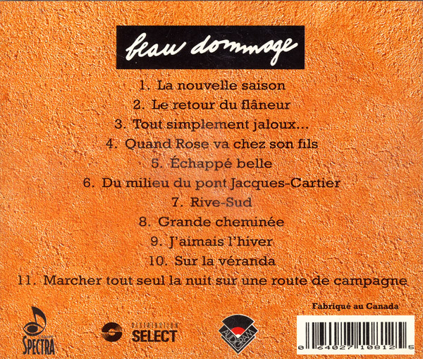 Beau Dommage - Beau Dommage [CD] | L'Équipe Spectra (ADCD 10081) - 2
