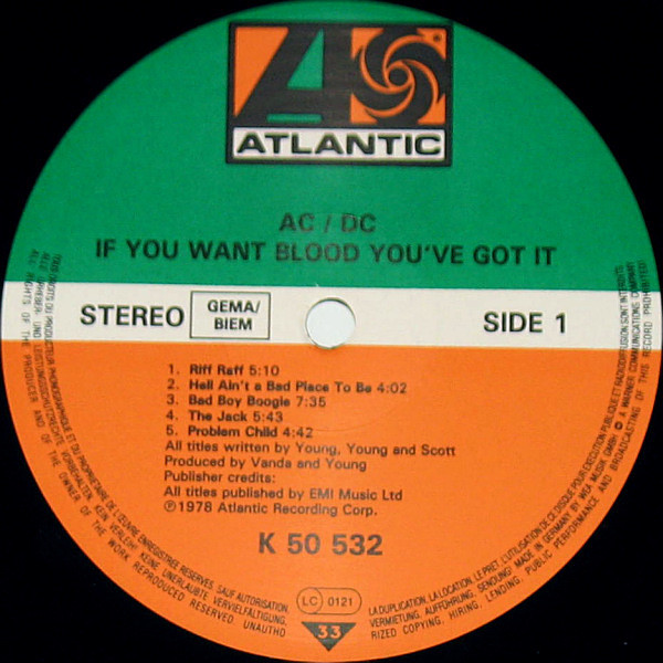 AC/DC - If You Want Blood You've Got It | Atlantic (ATL 50 532) - 2
