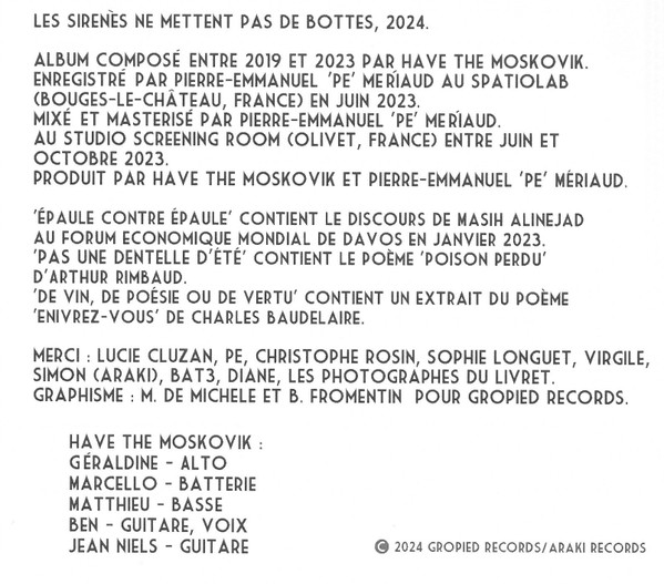 Have The Moskovik - Les Sirènes Ne Mettent Pas De Bottes | Gropied Records (none) - 3 Have The Moskovik - Les Sirènes Ne Mettent Pas De Bottes | Gropied Records (none) - 3