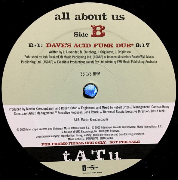 t.A.T.u. - All About Us | Interscope Records (TATUALLVP1) - 4