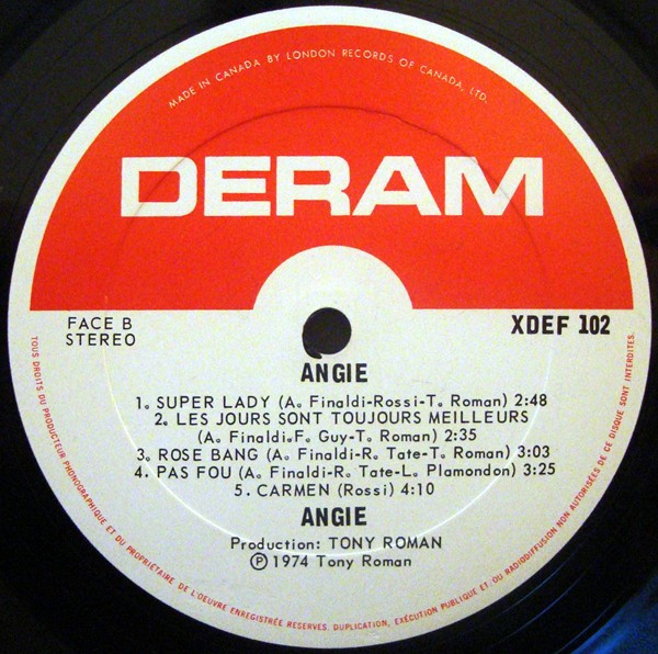 Angelo Finaldi - Angie [Vinyl] | Deram (XDEF-102) - 4