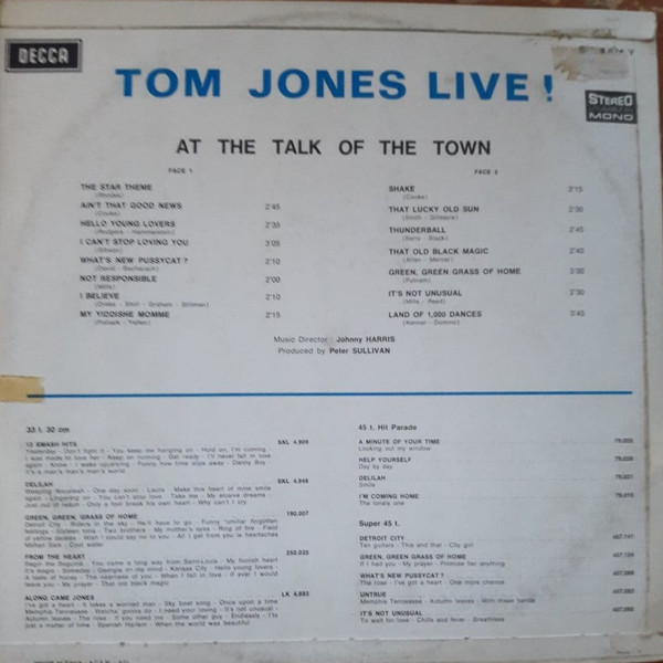 Tom Jones - Tom Jones Live! At The Talk Of The Town | Decca (SKL 4.874 S) - 2 Tom Jones - Tom Jones Live! At The Talk Of The Town | Decca (SKL 4.874 S) - 2