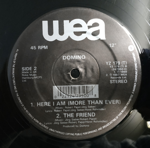 Dominoe - Here I Am (More Than Ever) | WEA (YZ 179 (T)) - 4