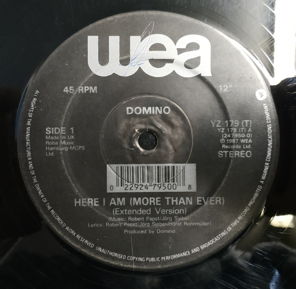 Dominoe - Here I Am (More Than Ever) | WEA (YZ 179 (T)) - 3