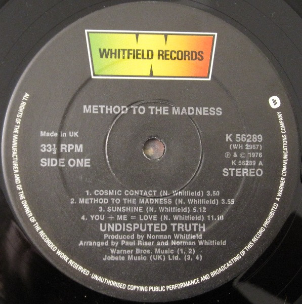 The Undisputed Truth - Method To The Madness | Whitfield Records (K 56289) - 3