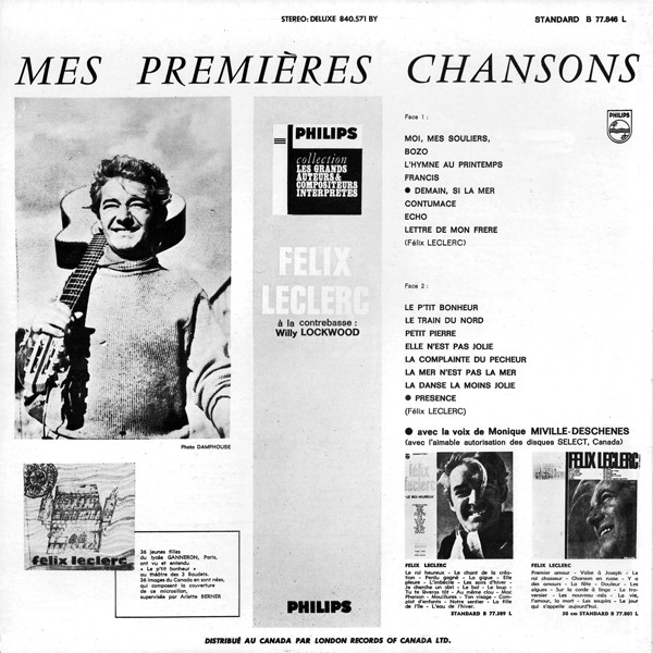 Félix Leclerc - Mes Premières Chansons | Philips (840.571 BY) - 2