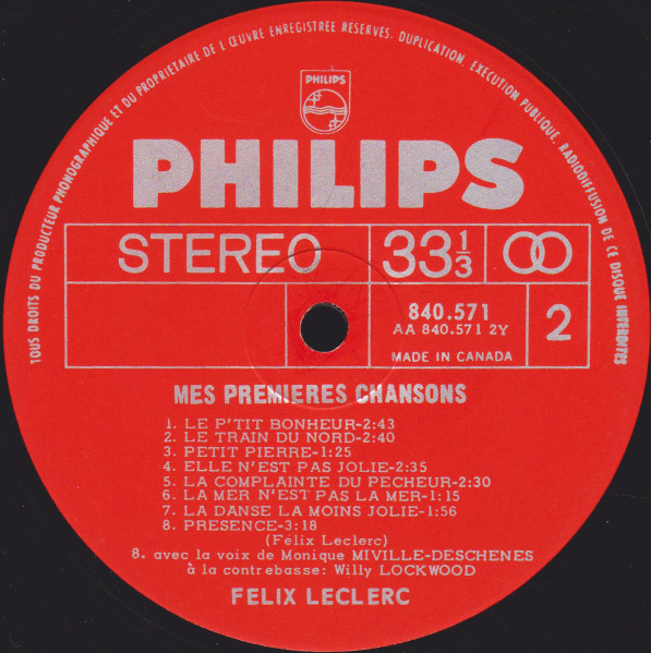 Félix Leclerc - Mes Premières Chansons | Philips (840.571 BY) - 4