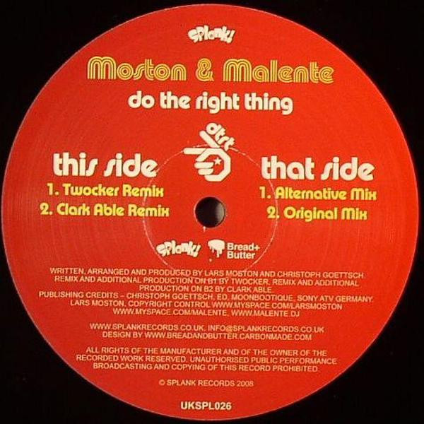 Moston & Malente - Do The Right Thing | Splank! Records (UKSPL 026) - main Moston & Malente - Do The Right Thing | Splank! Records (UKSPL 026) - main
