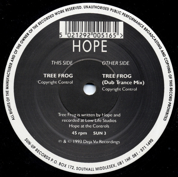 Hope - Tree Frog | Sun-Up Records (SUN 3)