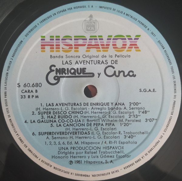 Enrique Y Ana - Las Aventuras De Enrique Y Ana - Banda Sonora Original De La Pelicula | Hispavox (S 60.680) - 4