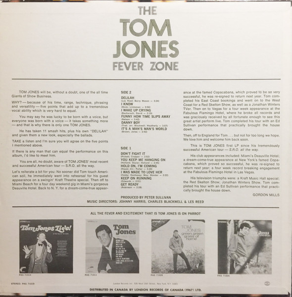 Tom Jones - The Tom Jones Fever Zone | Parrot (PAS. 71019) - 2 Tom Jones - The Tom Jones Fever Zone | Parrot (PAS. 71019) - 2