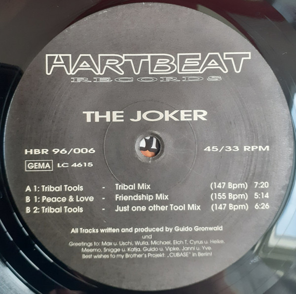 The Joker - Tribal Tools | Hartbeat Records (HBR 96/006) - 3