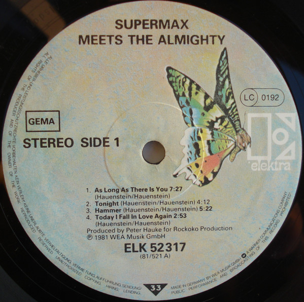 Supermax - Meets The Almighty | Elektra (ELK 52 317) - 3