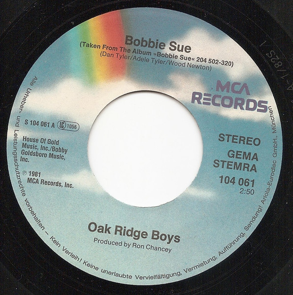 The Oak Ridge Boys - Bobbie Sue | MCA Records (104 061) - 3
