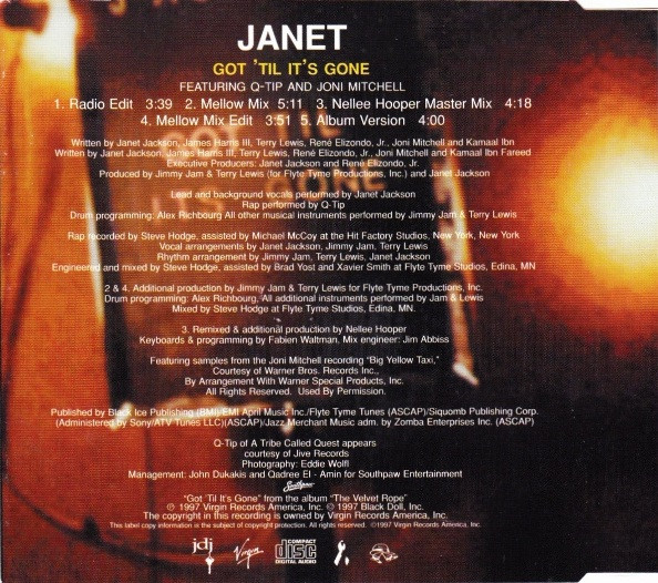 Janet Jackson Featuring Q-Tip And Joni Mitchell - Got 'Til It's Gone | Virgin (7243 8 94600 2 5) - 3