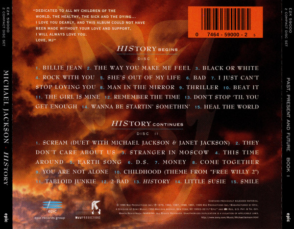 Michael Jackson - History - Past, Present And Future - Book I (2CD) [CD] | Epic (E2K 59000) - 3