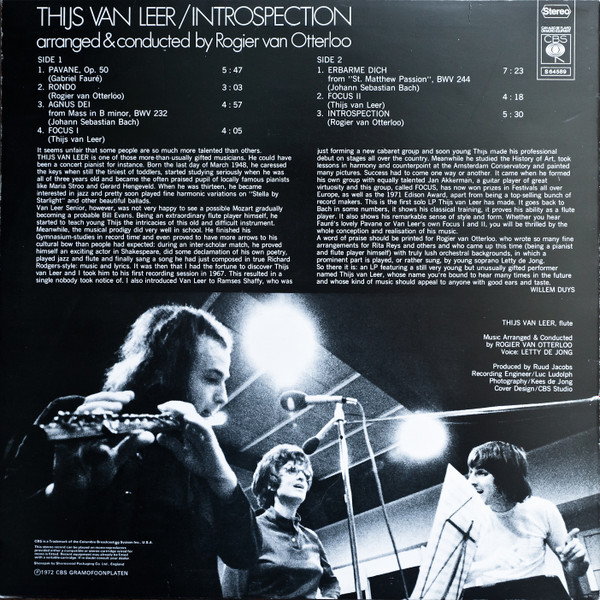 Thijs Van Leer - Introspection | CBS (S 64589) - 2 Thijs Van Leer - Introspection | CBS (S 64589) - 2