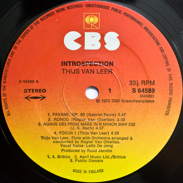 Thijs Van Leer - Introspection | CBS (S 64589) - 3 Thijs Van Leer - Introspection | CBS (S 64589) - 3