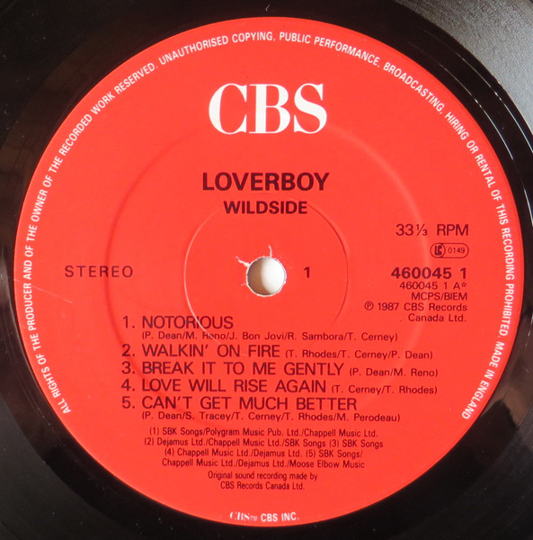Loverboy - Wildside | CBS (CBS 460045 1) - 3