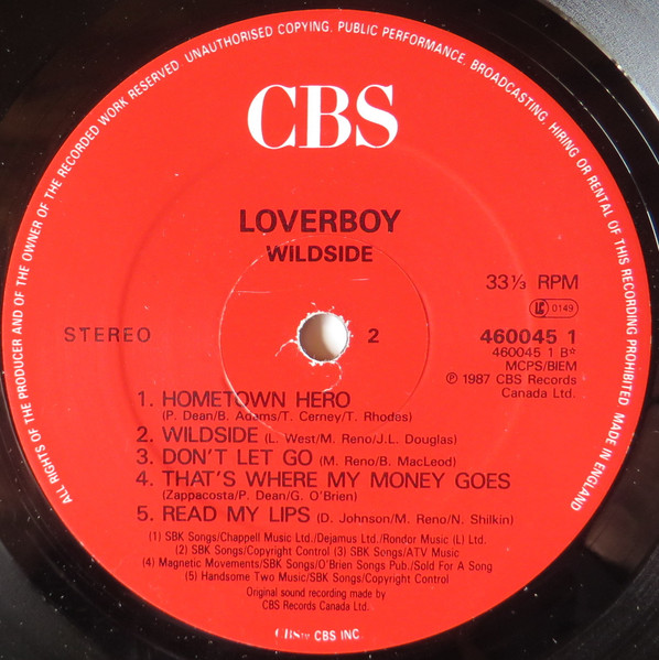 Loverboy - Wildside | CBS (CBS 460045 1) - 4