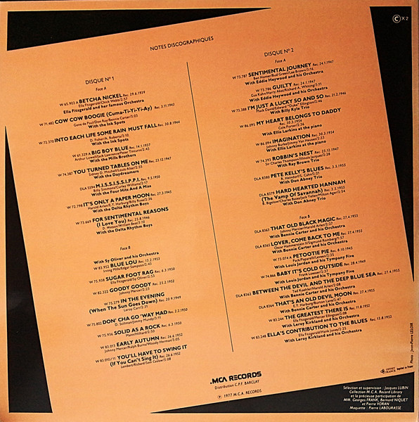 Ella Fitzgerald - The First Lady Of Song Vol. 1 | MCA Records (M.C.A. 510.184/85) - 2