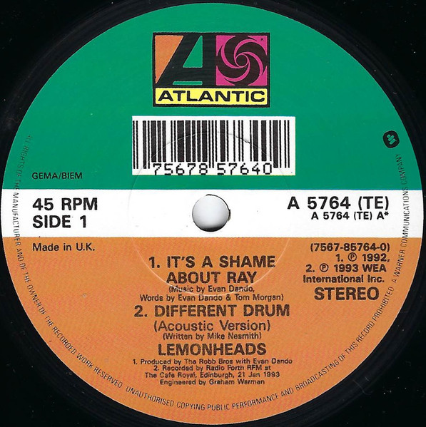 The Lemonheads - It's A Shame About Ray 10" | Atlantic (A5764TE) - 3 The Lemonheads - It's A Shame About Ray 10" | Atlantic (A5764TE) - 3