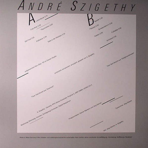 André Szigethy - André Szigethy | Viper Records (333.001) - 2