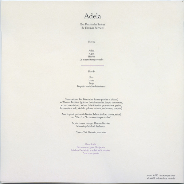 Eva Fernández Suárez & Thomas Barrière - Adela | Morc Records (Morc 93) - 2