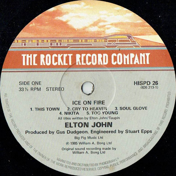 Elton John - Ice On Fire | The Rocket Record Company (HISPD 26) - 3