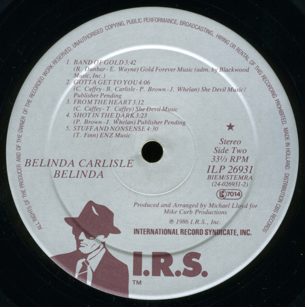 Belinda Carlisle - Belinda | I.R.S. Records (ILP 26931) - 4