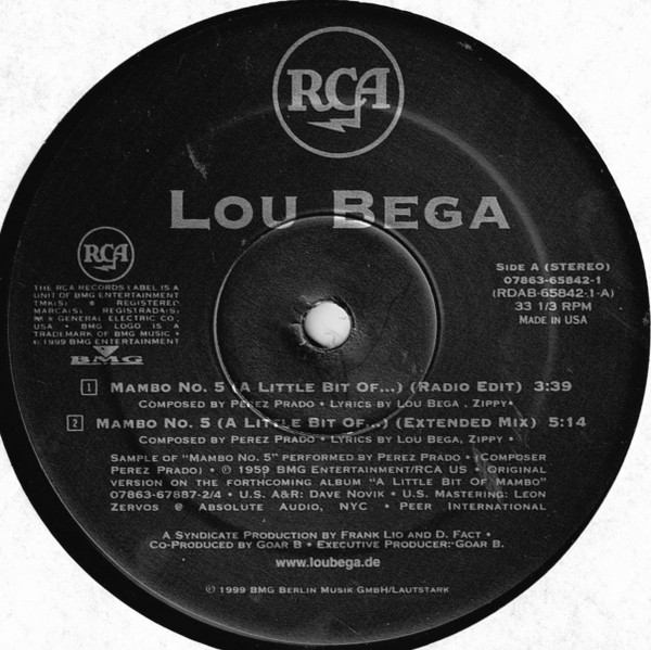 Lou Bega - Mambo No. 5 (A Little Bit Of...) | RCA (RDAB-65842-1) - 2
