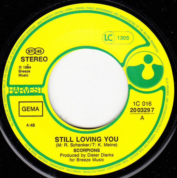 Scorpions - Still Loving You | Harvest (1C 016 20 0329 7) - 3 Scorpions - Still Loving You | Harvest (1C 016 20 0329 7) - 3