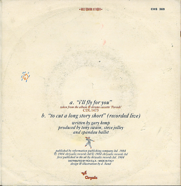 Spandau Ballet - I'll Fly For You | Chrysalis (CHS 369) - 2 Spandau Ballet - I'll Fly For You | Chrysalis (CHS 369) - 2
