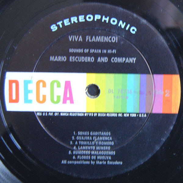 Mario Escudero - Viva Flamenco! | Decca (DL 78736) - 4