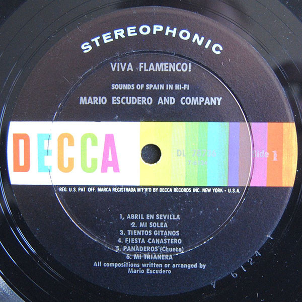 Mario Escudero - Viva Flamenco! | Decca (DL 78736) - 3
